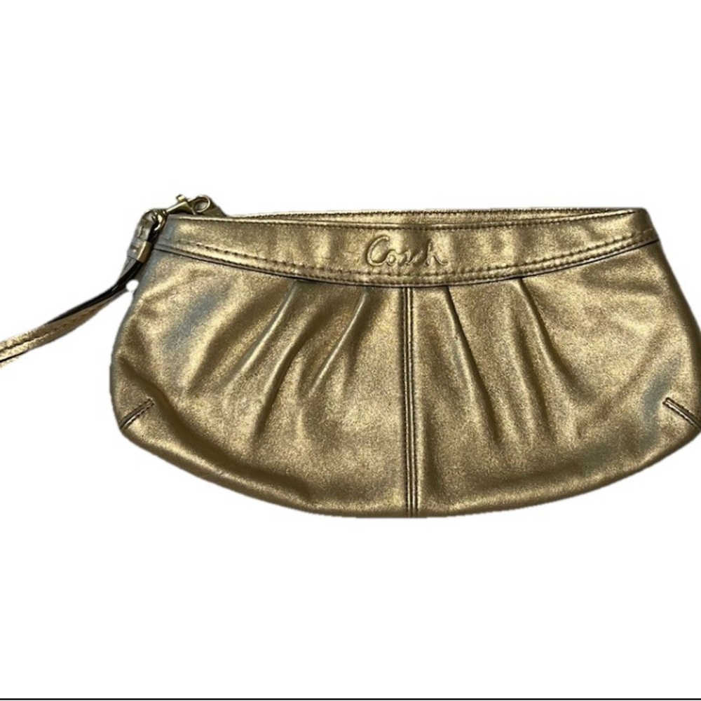 Coach Metallic Gold Wristlet Clutch